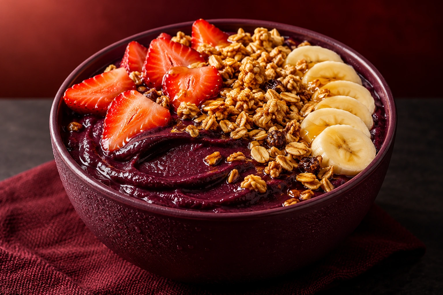 Açaí com frutas e granola