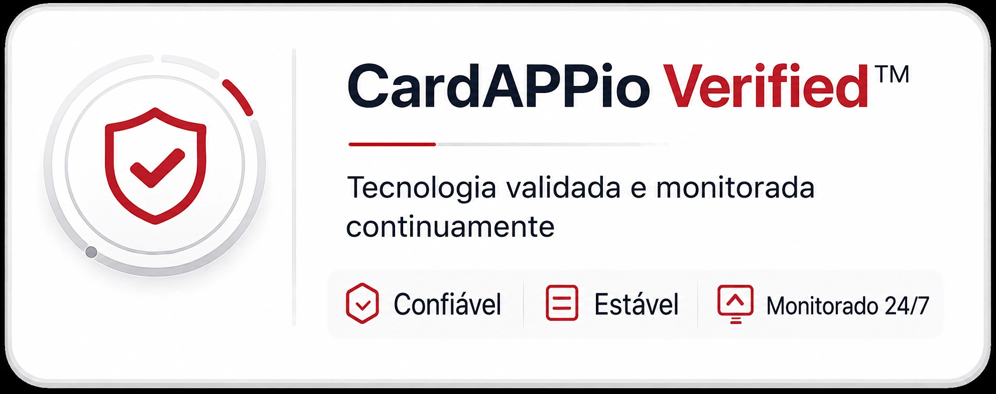 CardAPPio Verified — Tecnologia validada e monitorada continuamente